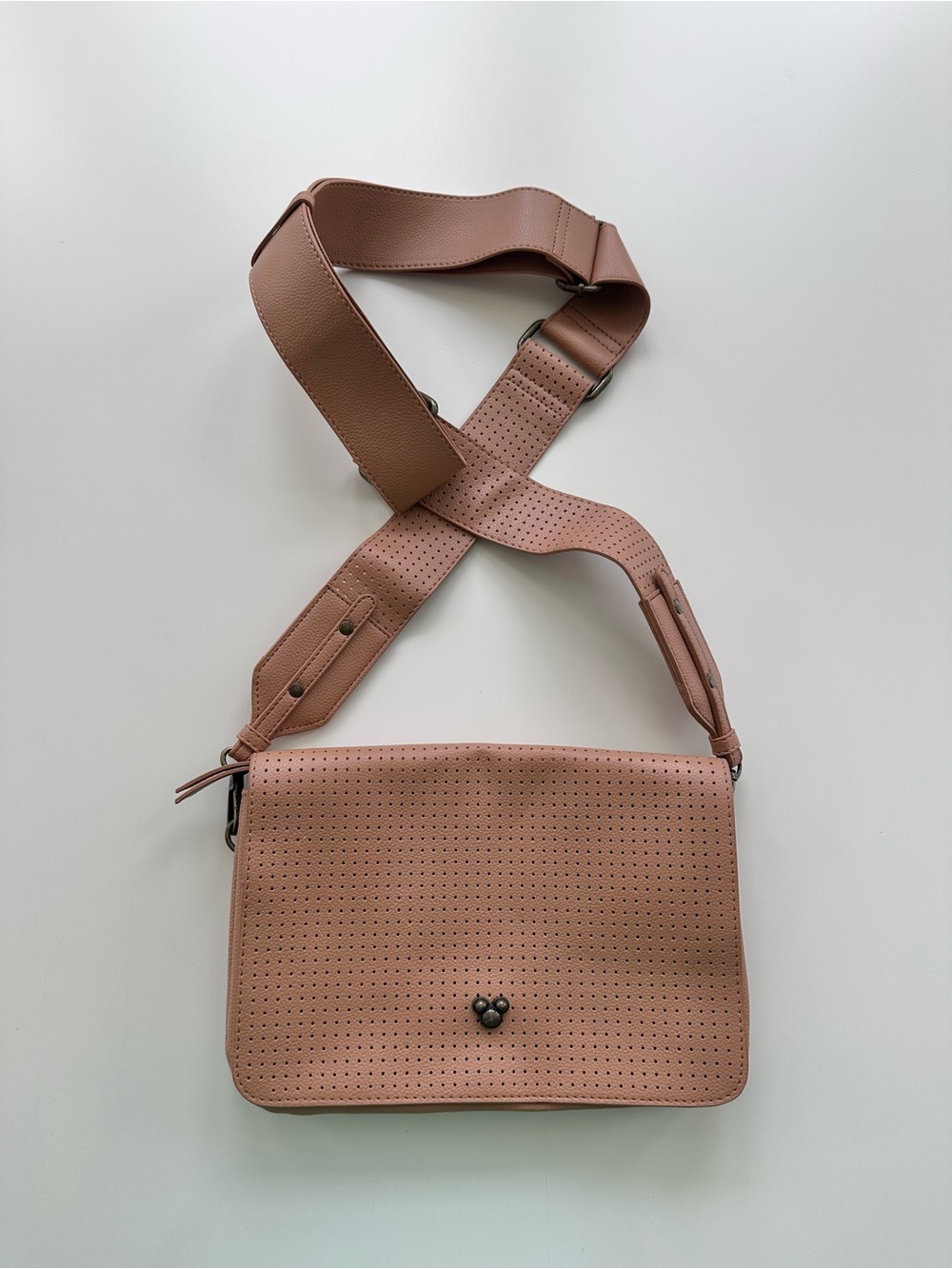 Disney Perforated Pin Tan Crossbody Bag